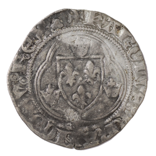 France - Charles VII (1422-1461), Blanc à la couronne, Lyon