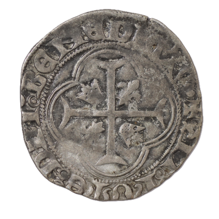 France - Charles VII (1422-1461), Blanc à la couronne, Lyon