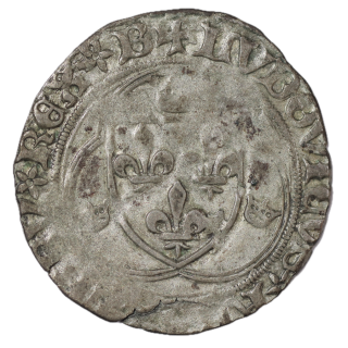 France - Louis XI (1461-1483), Blanc à la couronne, Bourges