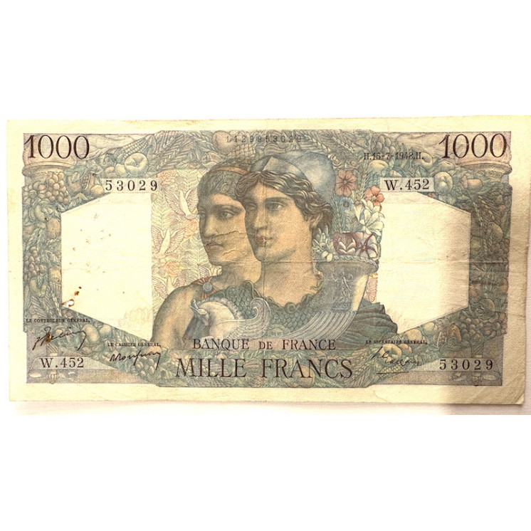 Billet - 1000 Francs Minerve et Hercule H.15-7-1948.H.