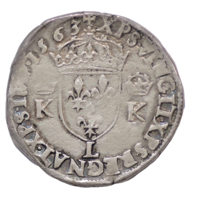 France - Charles IX (1560-1574), Teston, 1563, L (Bayonne)