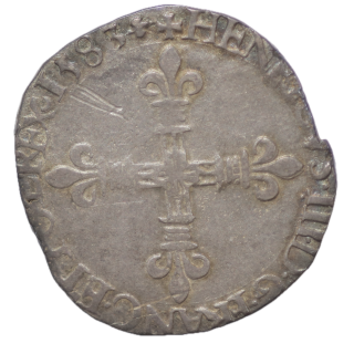 France - Henri III (1574-1589), 1/4 d'écu, 1583, H (La Rochelle)
