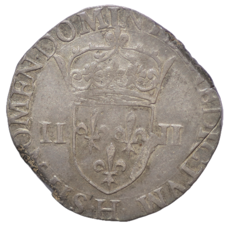 France - Henri III (1574-1589), 1/4 d'écu, 1583, H (La Rochelle)
