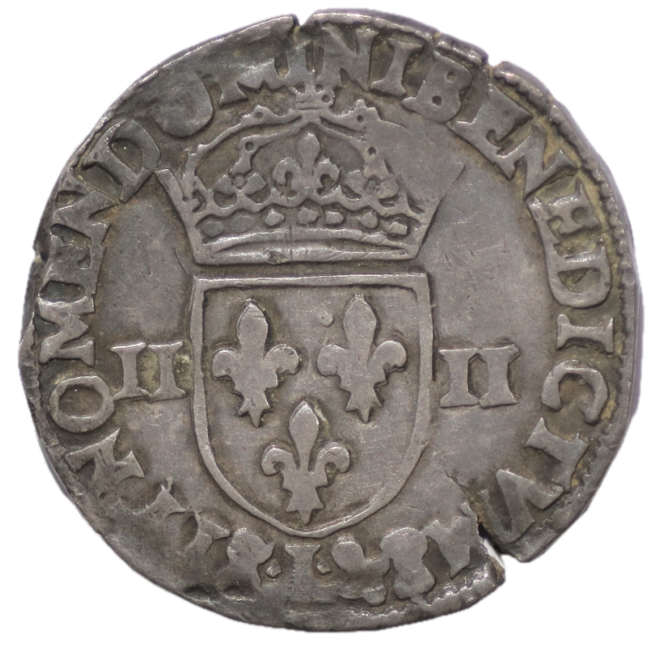 France - Henri III (1574-1589), 1/4 d'écu, 1585, L (Bayonne)