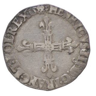 France - Henri III (1574-1589), 1/4 d'écu, 1588, 9 (Rennes)