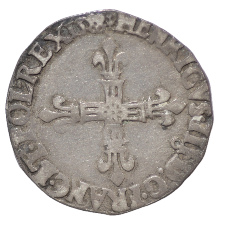 France - Henri III (1574-1589), 1/4 d'écu, 1588, 9 (Rennes)