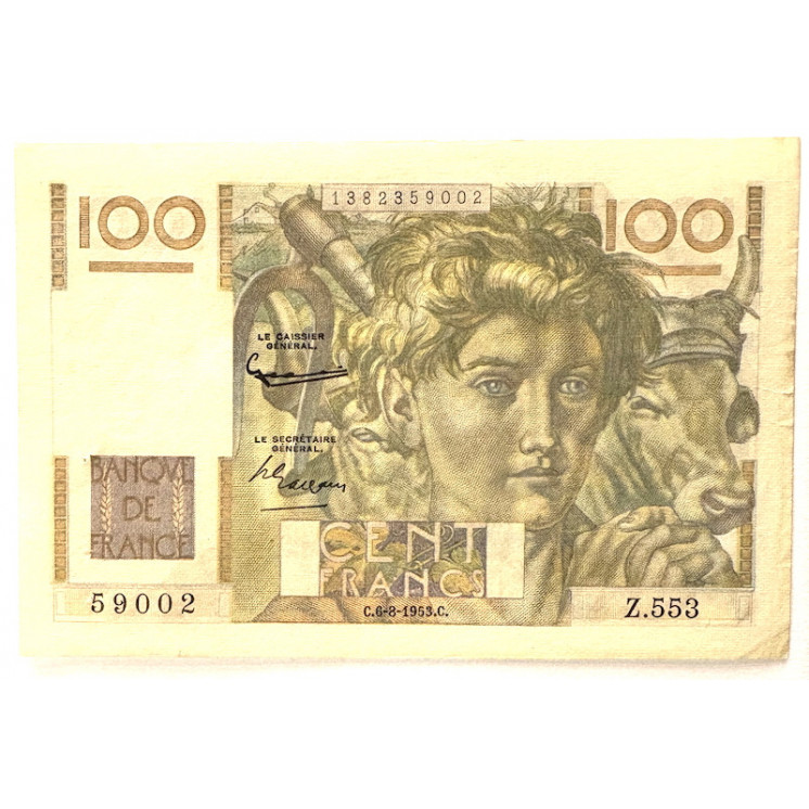 Billet - 100 Francs Jeune Paysan C.6-8-1953.C.