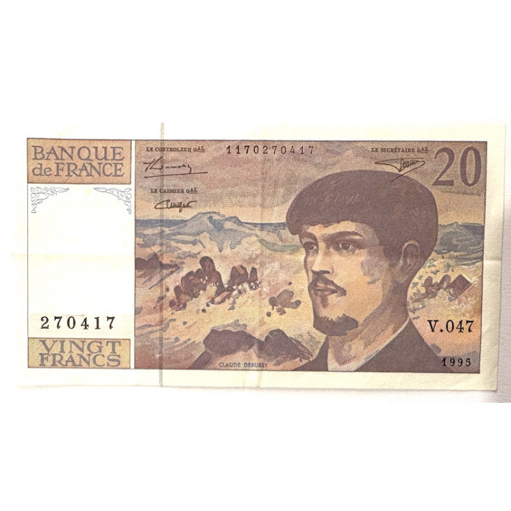 Billet - 20 Francs, Claude Debussy 1995