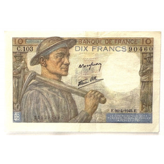 Billet - 10 Francs Mineur, E.26-4-1945.E.