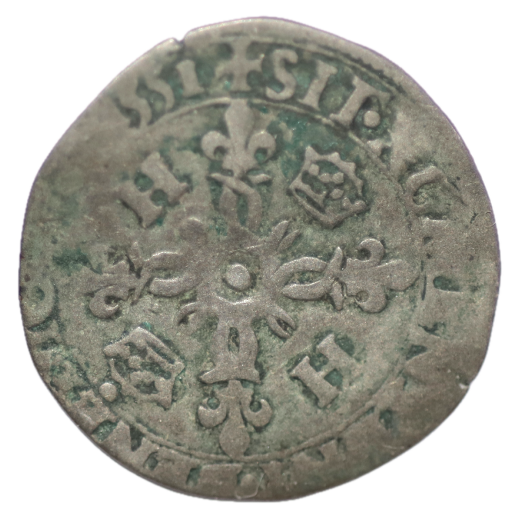 France - Henri II (1547-1559), Douzain aux croissants 1551 B (Rouen)