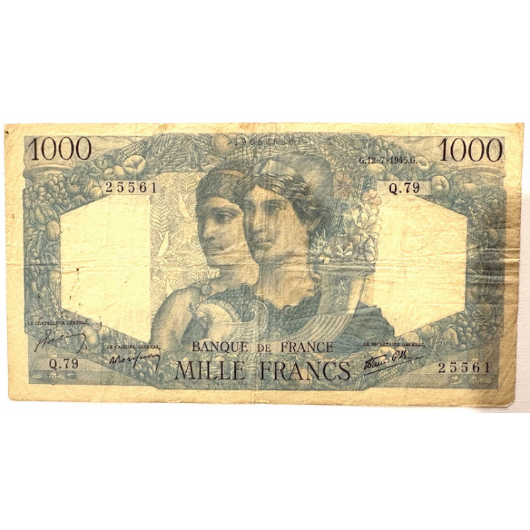 Billet - 1000 Francs Minerve et Hercule, G.12-7-1945.G.