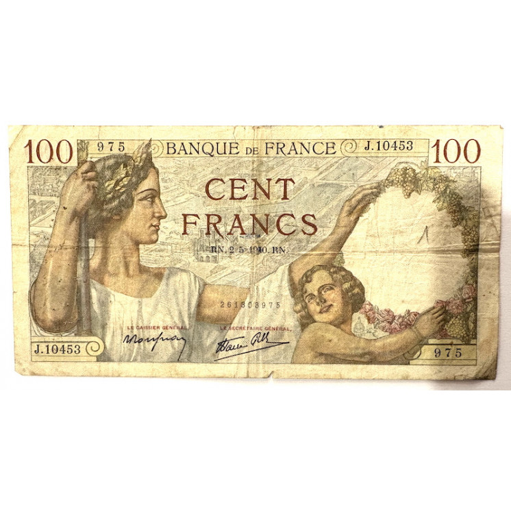 Billet - 100 Francs Sully, RN.2-5-1940.RN.