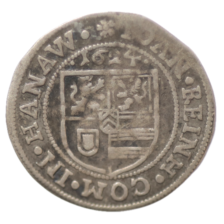 Saint Empire Germanique - Comté de Hanau-Lichtenberg, Jean-René I (1599-1625), 3 Kreuzer 1624 Woerth