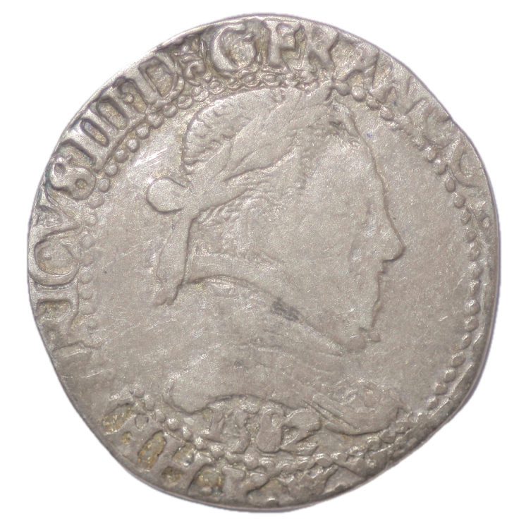 France - Henri III (1574-1589), Demi franc au col Plat, 1582, K (Bordeaux)