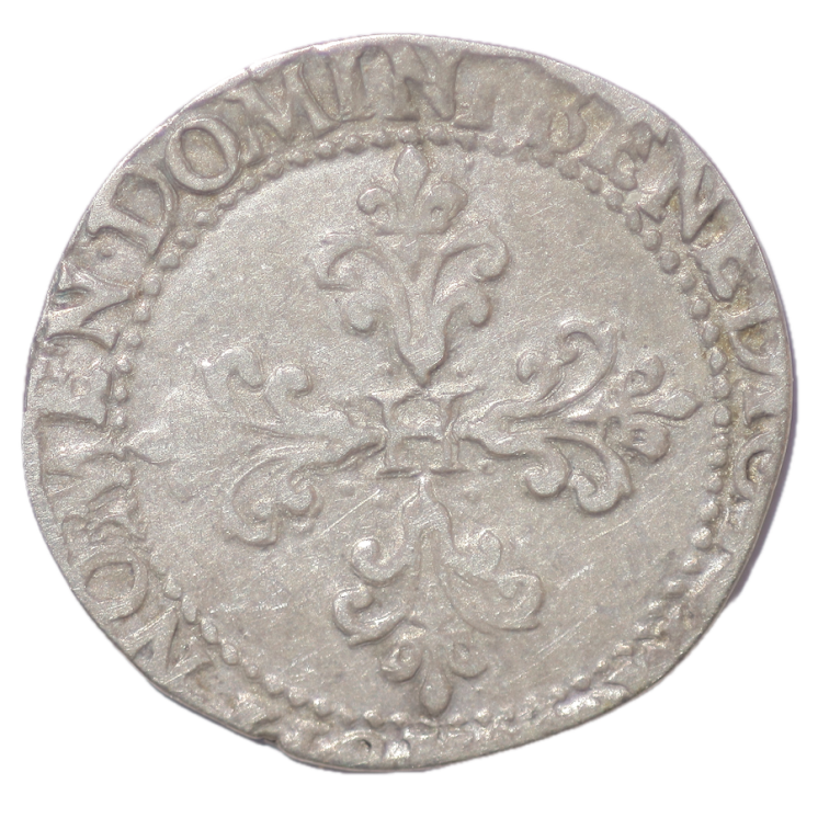 France - Henri III (1574-1589), Demi franc au col Plat, 1582, K (Bordeaux)