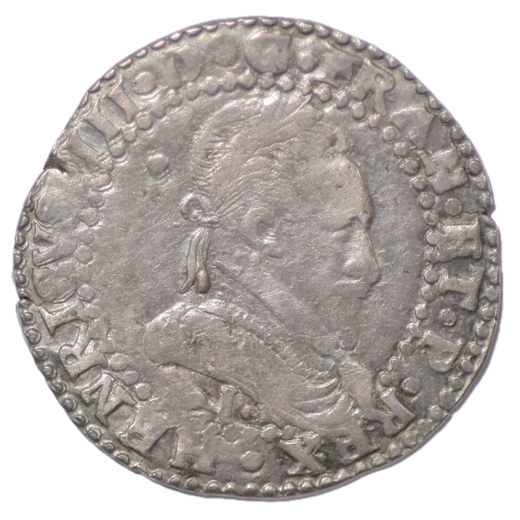 France - Henri III (1574-1589), Demi franc au col Plat, 1587, I (Limoges)