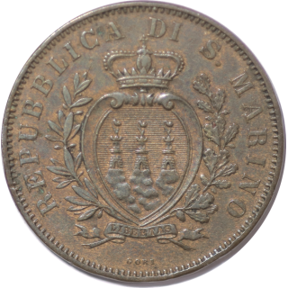 Saint Marin - 10 centesimi, 1875