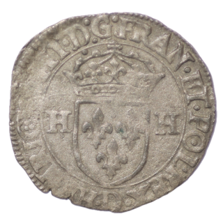 France - Henri III (1574-1589), Douzain au Billon, 1577, D (Lyon)