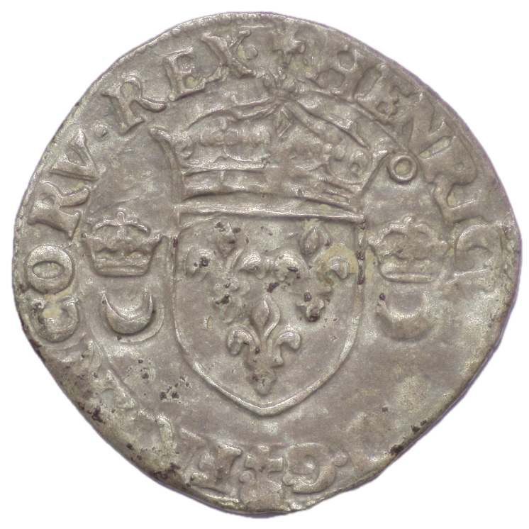 France - Henri II (1547-1559), Douzain aux croissants, 1550, Montelimar