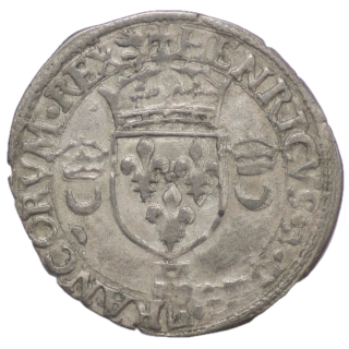 France - Henri II (1547-1559), Douzain aux croissants, 1550, H (La Rochelle)