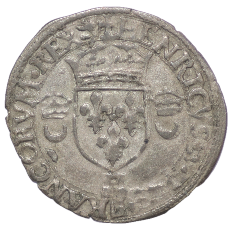 France - Henri II (1547-1559), Douzain aux croissants, 1550, H (La Rochelle)