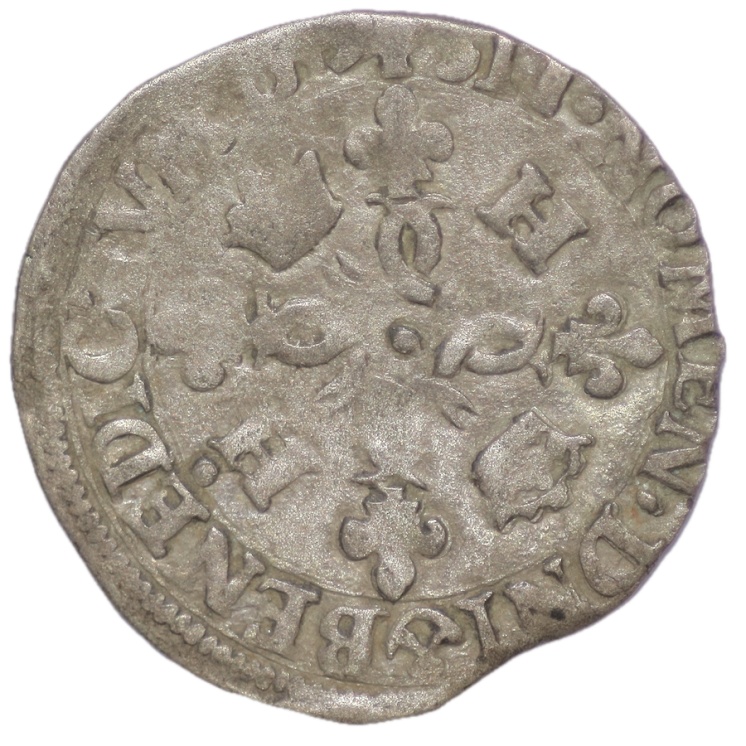France - Henri II (1547-1559), Douzain aux croissants, B (Rouen)