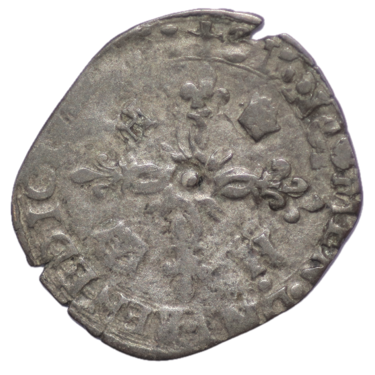 France - Henri II (1547-1559), Douzain aux croissants, H (La Rochelle)