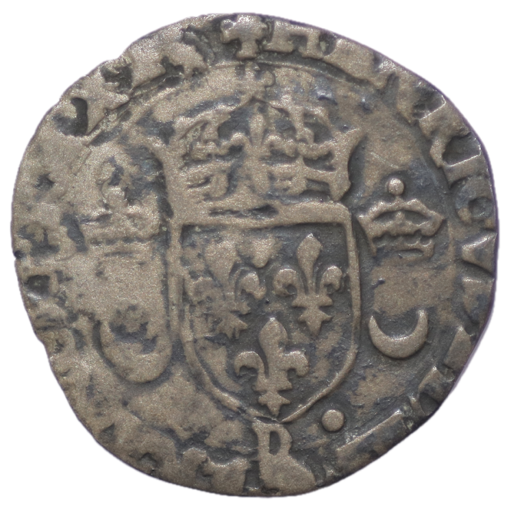 France - Henri II (1547-1559), Douzain aux croissants, D (Lyon)