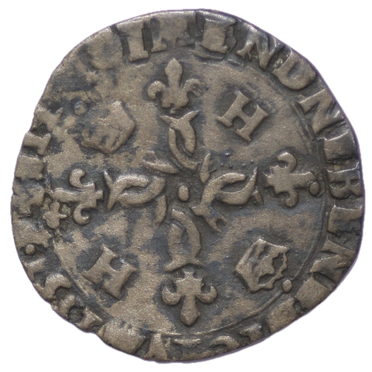 France - Henri II (1547-1559), Douzain aux croissants, D (Lyon)