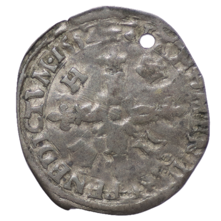 France - Henri II (1547-1559), Douzain aux croissants, H (La Rochelle)