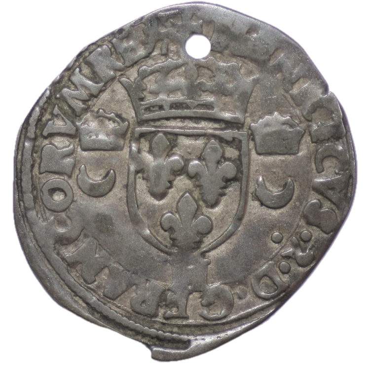 France - Henri II (1547-1559), Douzain aux croissants, H (La Rochelle)