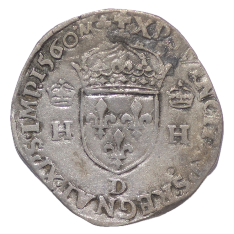 France - Henri II (1547-1559), Teston, 1560, D (Lyon)