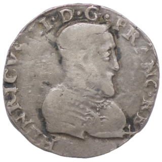 France - Charles,IX (1560-1562), au nom de Henri II, Teston, 1561, T (Nantes)