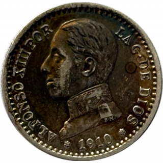 50 Centimos Espagne 1910, Alphonse XIII