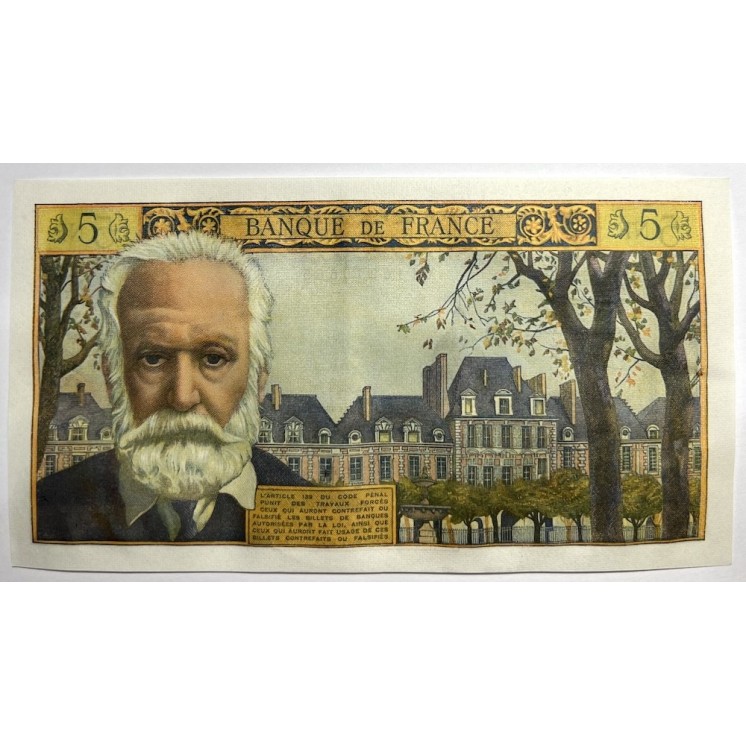 France - 5 Nouveaux Francs Victor Hugo, E.2-2-1961.E.