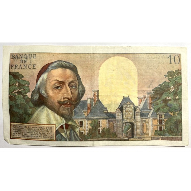 France - 10 Nouveaux Francs Richelieu, K.1-12-1960.K.