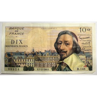 France - 10 Nouveaux Francs Richelieu, K.1-12-1960.K.