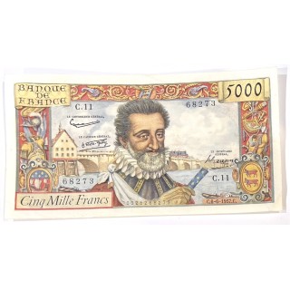 France - 5000 Francs Henri IV, C.6-6-1957.C.