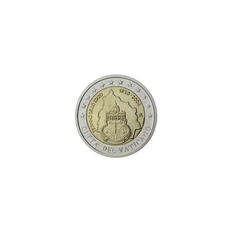 2004 - Vatican, 2 Euros 75e anniversaire de la fondation de l’État de la Cité du Vatican (pièce seule)