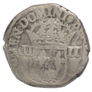 France - Charles X (1589-1590), 1/4 d'écu, 1591, T (Nantes), Double frappe