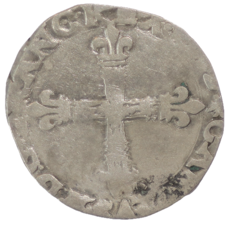 France - Charles X (1589-1590), 1/4 d'écu, 1591, T (Nantes)