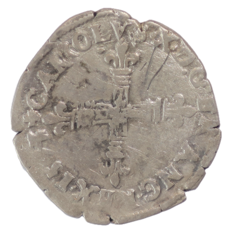 France - Charles X (1589-1590), 1/8 d'écu, 1594, T (Nantes)