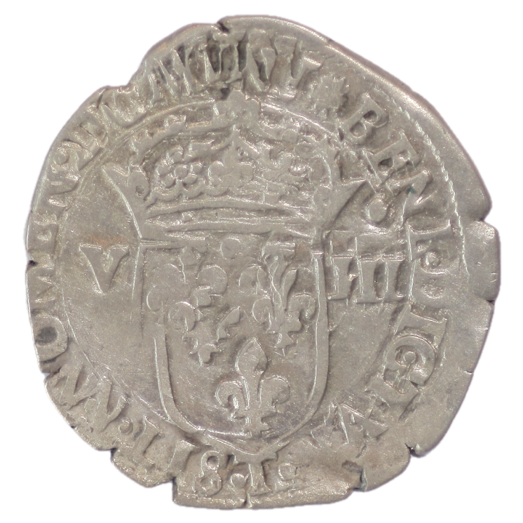 France - Charles X (1589-1590), 1/8 d'écu, 1594, T (Nantes)