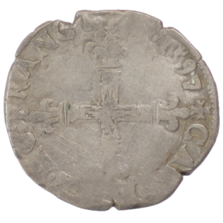 France - Charles X (1589-1590), 1/8 d'écu, 1597, T (Nantes)