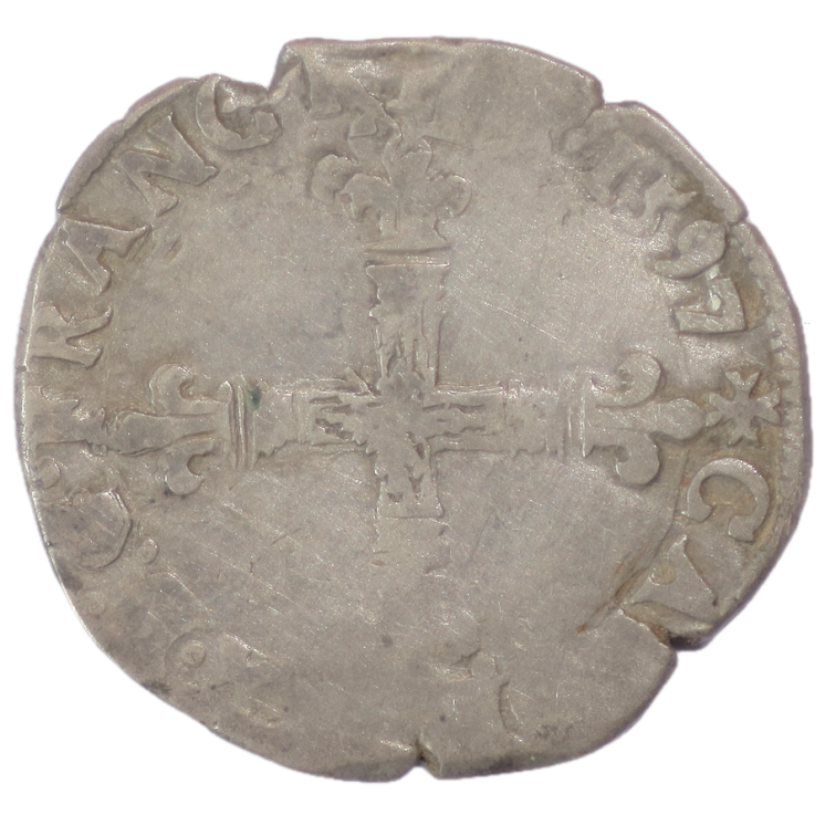 France - Charles X (1589-1590), 1/8 d'écu, 1597, T (Nantes)
