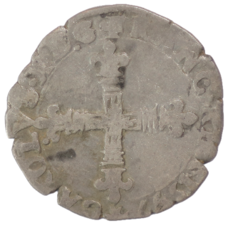 France - Charles X (1589-1590), 1/8 d'écu, 1597, T (Nantes)