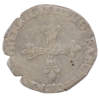 France - Henri III (1574-1589), 1/8 d'Ecu, 9 (Rennes)