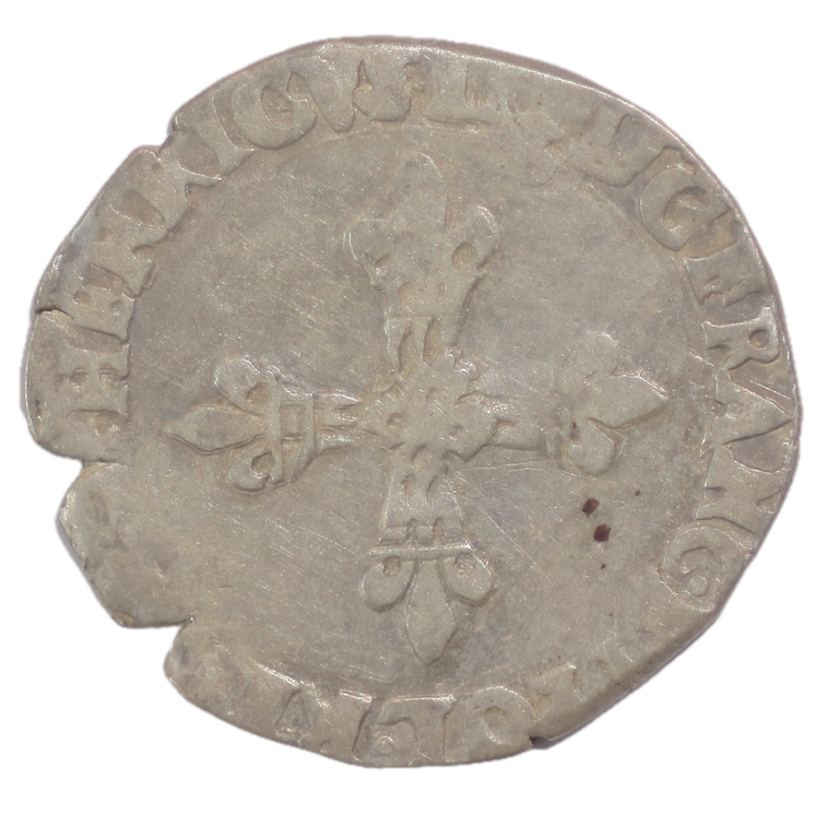 France - Henri III (1574-1589), 1/8 d'Ecu, 9 (Rennes)