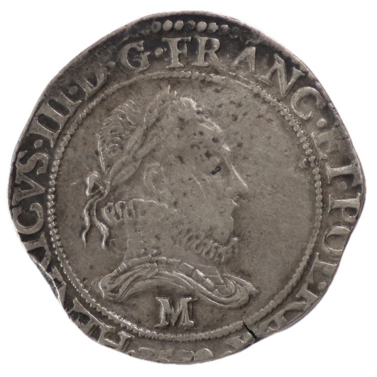 France - Henri III (1574-1589), Franc au col fraisé, 1579, M (Toulouse)