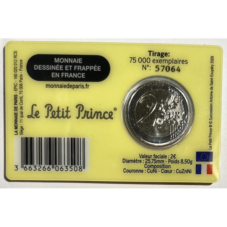 2026 - Coincard 2 Euros France, Le Petit Prince - Le désert